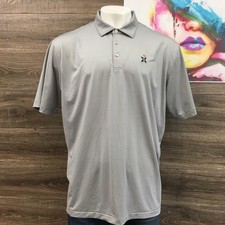 Peter Millar Summer Comfort Mens Polo Shirt XXL Gray Short Sleeve Golf Rose Logo