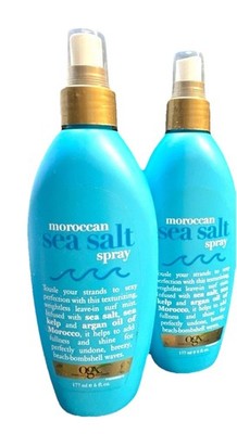 2 ogx moroccan sea salt tousle spray 6oz scuffed bottle