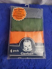 NOS VTG Gerber Prefolded Burp Cloth Diapers 4-Pack 100 Cotton Orange Green Blue