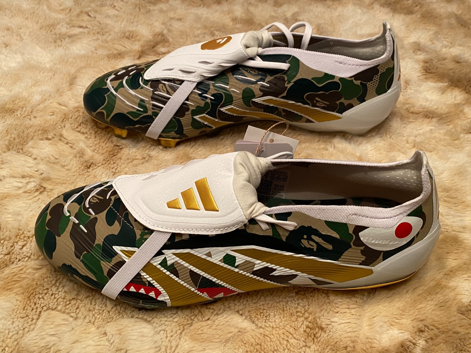 BAPE Adidas PREDATOR ELITE Foldover FG GREEN CAMO SIZE 9.5 CLEATS JS3104 image 6