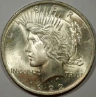 Brilliant Uncirculated 1922 Philadelphia Mint Silver Peace Dollar #43724