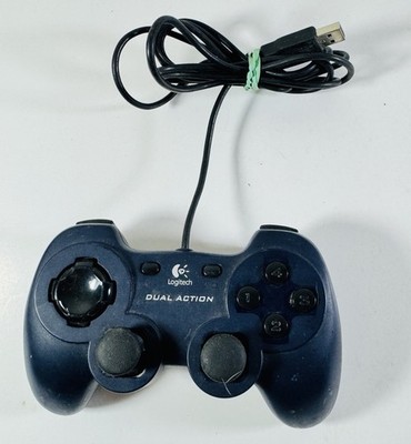 Logitech Dual Action USB Game Controller for PC G-UF13A Blue Tested ML437