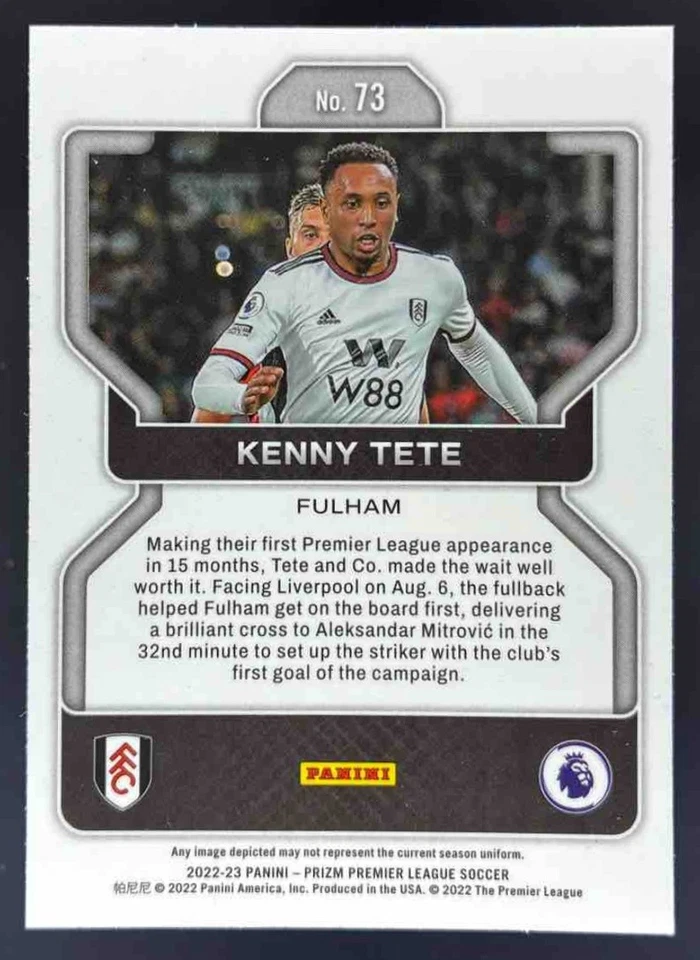 2022 Panini Soccer Prizm Premier League Kenny Tete #73 RC - Image 2 of 4