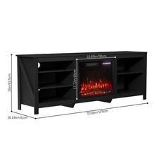 178cm TV Stand Unit Cabinet Recessed 23" Electric Fireplace with Storage Shelves