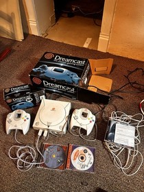Sega Dreamcast Console CIB 2 Controls, 2 Games & Web Browser Tested Working