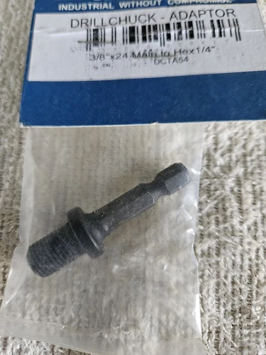 Drill Chuck Adapter 3/8-24 to 1/4 Hex