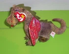 Vintage TY Beanie Baby SCORCH The Dragon Plush Stuffed Animal Toy Free Shipping