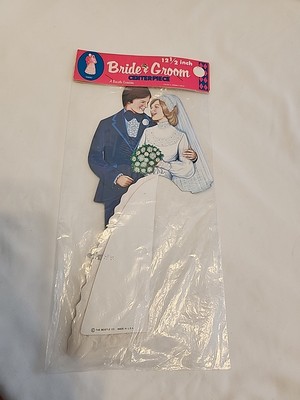 Beistle Bride & Groom Honeycomb Die Cut Centerpiece 12 1/2 inch 1970 Vintage 