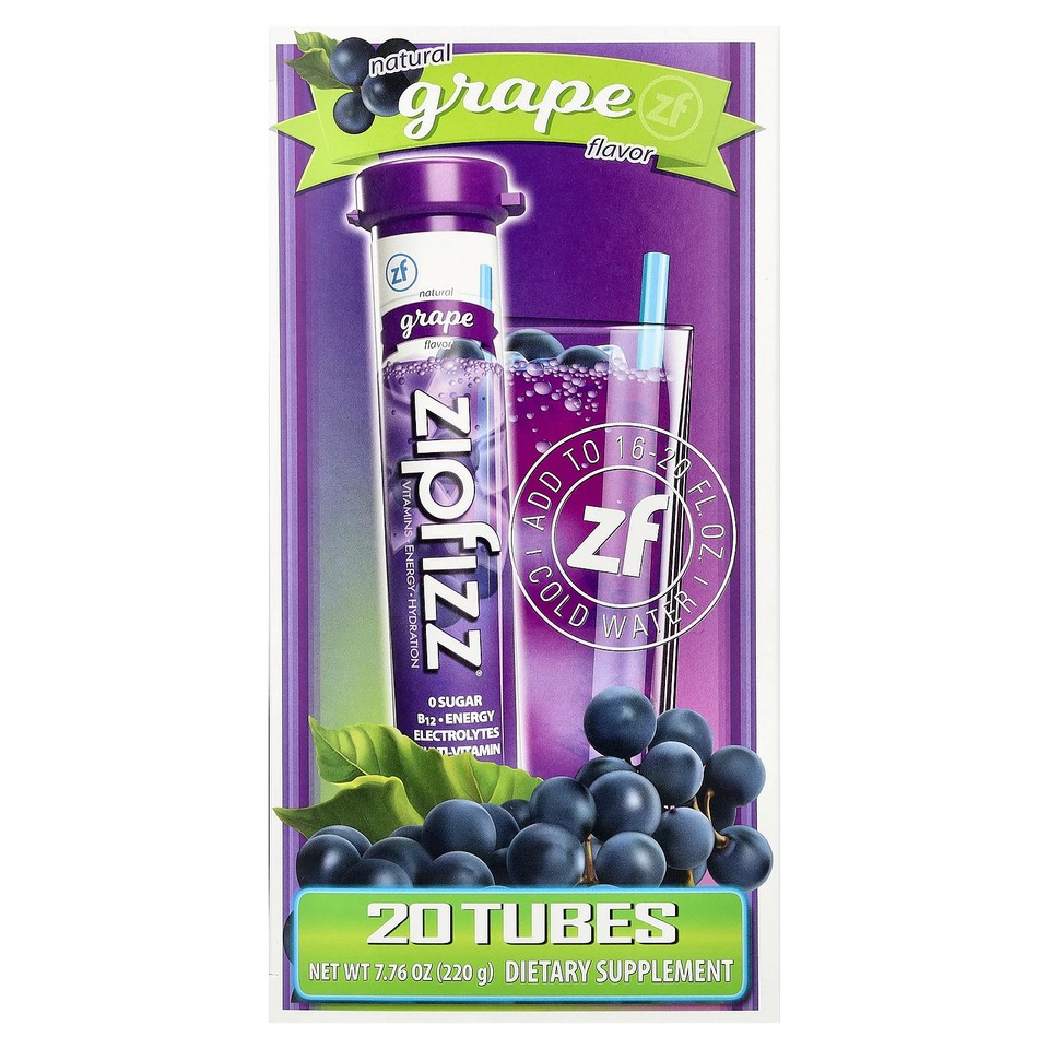 Energy Drink Mix, Grape, 20 Tubes, 0.39 oz (11 g) Each