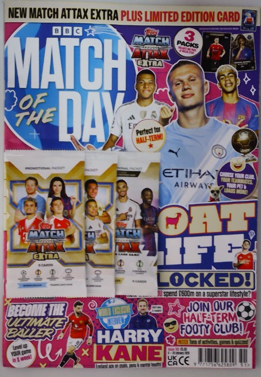 Match of the Day magazine 11th Feb 2026 GOAT life unlocked + Match Attax Extra
