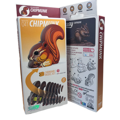 Eugy Chipmunk 3D Cardboard Model Kit New 041 Age 6+ Wild Animals Educational