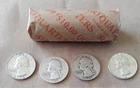 1 roll 40 washington silver quarters. 1964 and before. Circulated