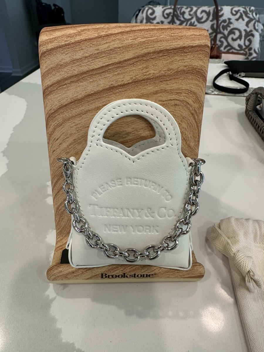 Tiffany & Co. Please Return To Tiffany White Leather Heart Nano