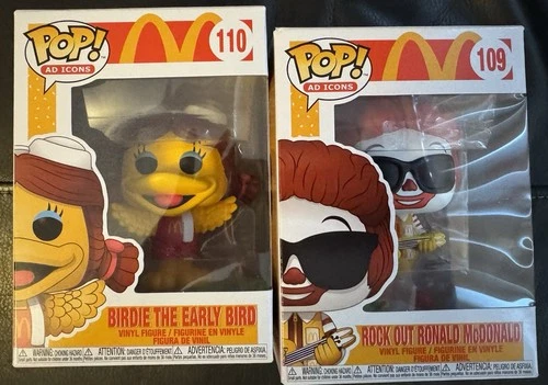 Funko Pop! Rock out Ronald McDonald 109 Birdie the Early Bird 110 Ad Icons Lot