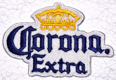 CORONA EXTRA BEER EMBROIDERED IRON ON PATCH 3''X2.5'' FREE SHIPPING&TRACKING