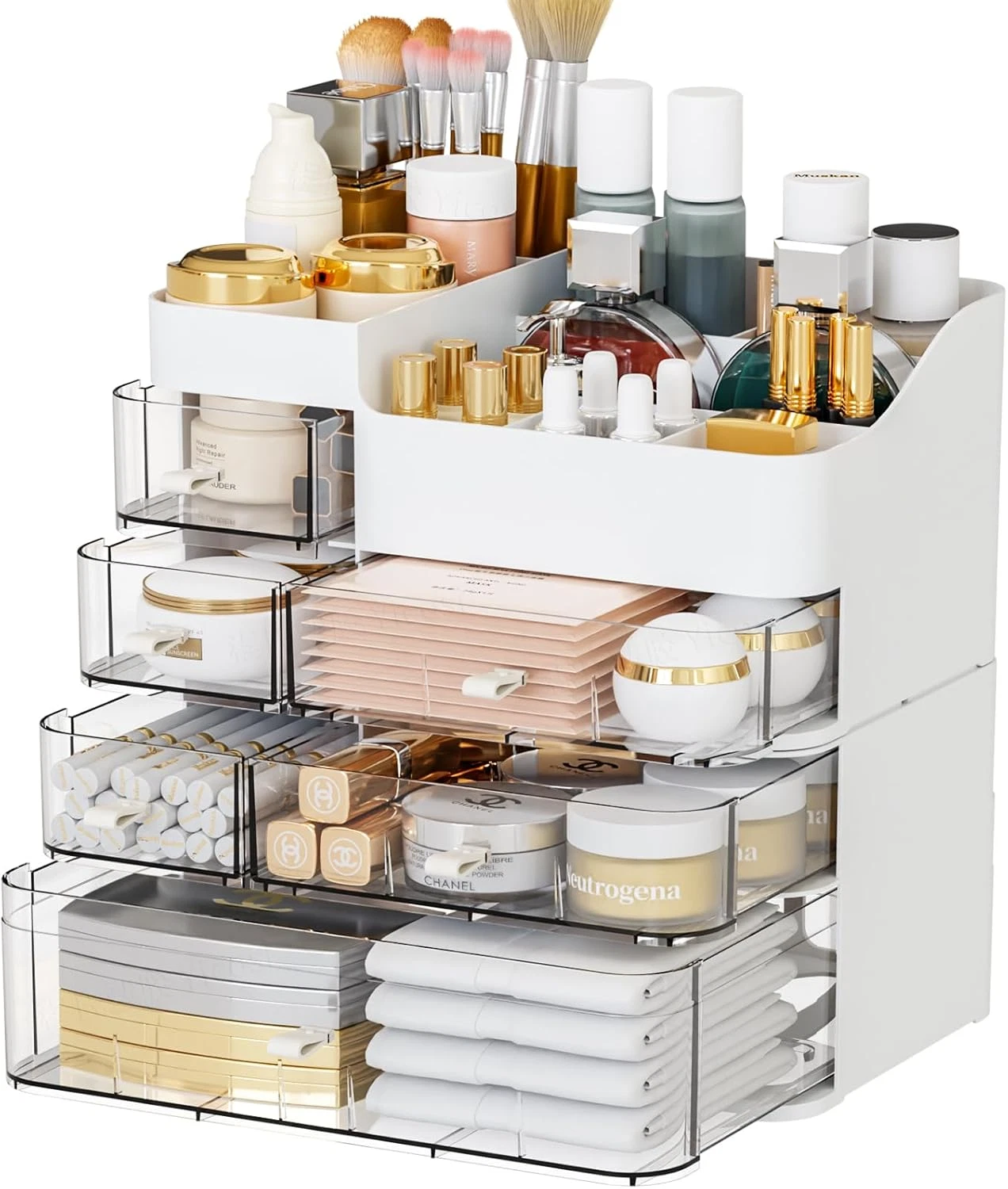 Suoxing Makeup Organizer for Vanity,Large 6 Drawers Make up Organizers for Count