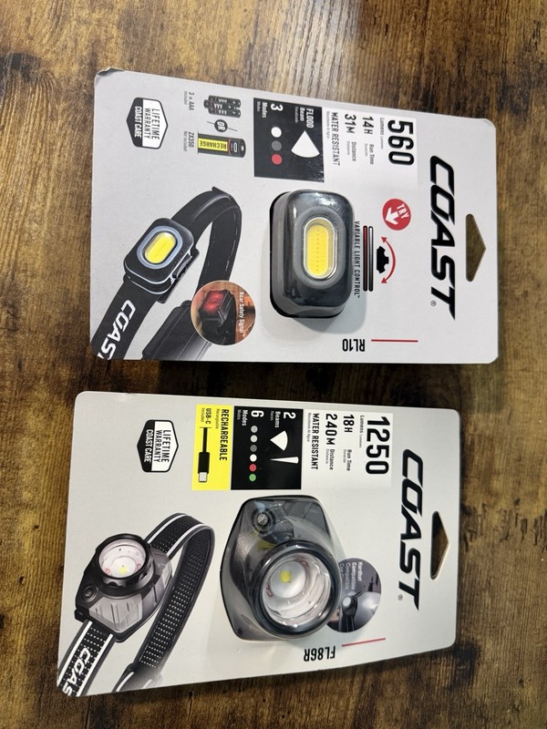 Coast RL10 & FL86R LED Headlamp Flashlight Lot Rechargeable New Sealed