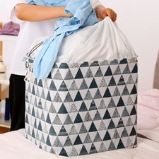 Travel Clothing Storage Bag Laundry Bag Large Quilt Moisture-Proof Blue Triangle