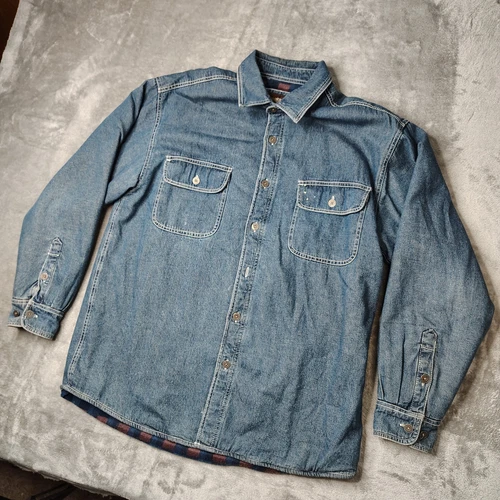 VETEMENTS Giacca Levi's Chore vintage uomo grandi foderate tasche cotone blu denim LEGGI