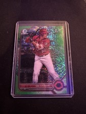 Sal Stewart 2022 Bowman Chrome 1st Bowman Green Sparkle Refractor #/99 Reds ROY?
