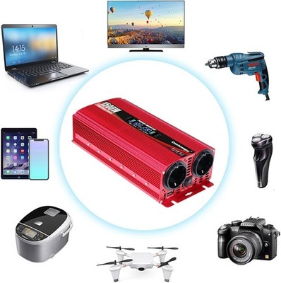 Spannungswandler 12V 230V 1500W/3000W KFZ Wechselrichter Power Solar Inverter DC