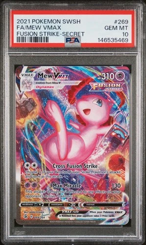 Mew VMAX PSA 10 Alt Art Fusion Strike Pokemon Card 269/264 Sword & Shield FA