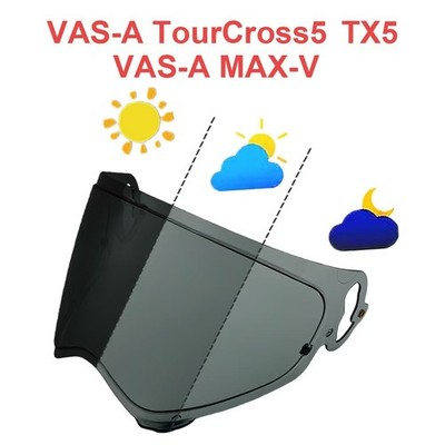 Photochromic Face Shield Visor for VAS-A TourCross5 TX5 MAX-V Gray to Black