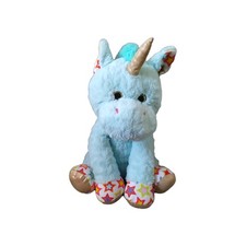 Large 18" Blue Plush Unicorn Stuffed Animal Toy Pillow