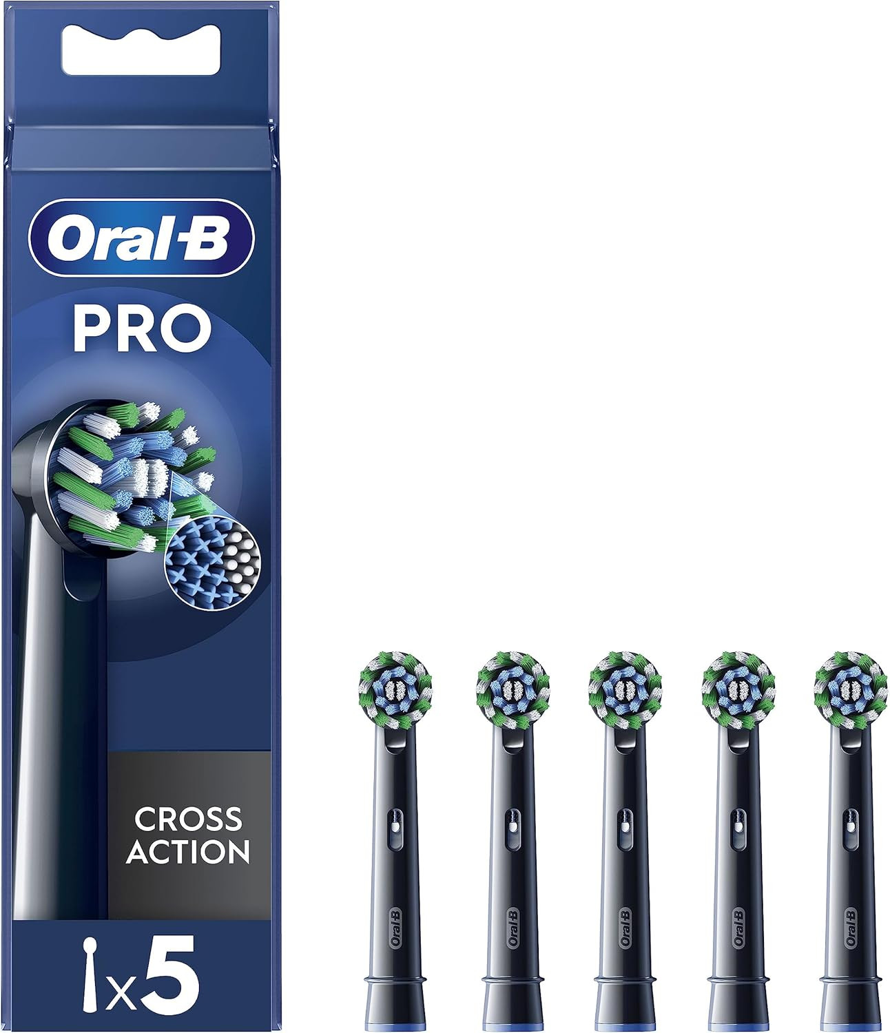 Testine Oral-B Pro Cross Action Black 5 Pezzi - Per Tutta la Famiglia