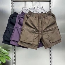 Men's Retro Multi Pocket Cargo Shorts Summer Thin Loose Straight Casual Outerwea
