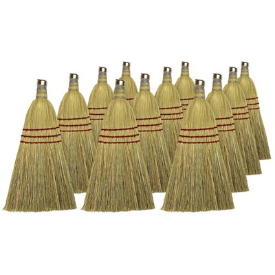 Efficient Whisk Broom, Durable Nylon Bristles, 12 Pack