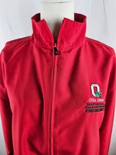 Vintage Ohio State Jacket Women M Cutter & Buck 2002 Nat'l Champion Half Zip Red