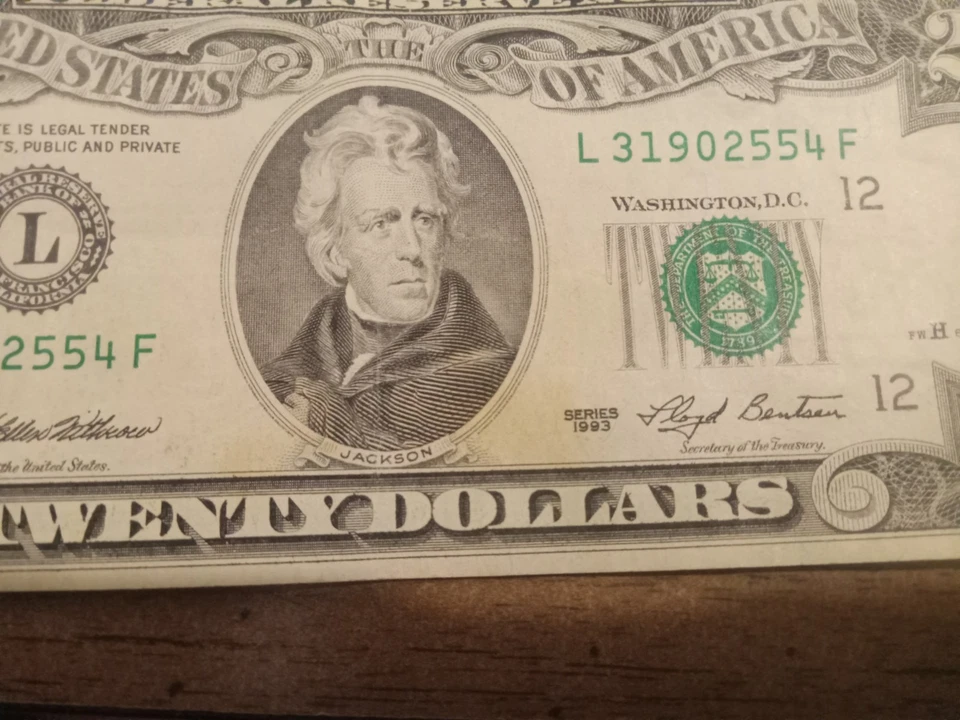 1993 $20 Federal Reserve Note - Image 3 of 4