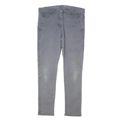 GAP Pantalon Gris Femme Coupe Slim Coton Mélangé Zippé W32 L38 - Photo 1/4
