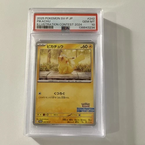 Pokémon TCG Pikachu 242/SV-P SV-P Promo Illustration Contest PSA 10 Japanese