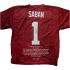 Nick Saban Signed Custom Alabama  Football Jersey JSA authentication