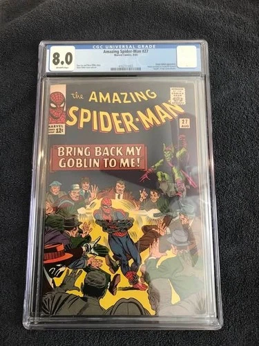 Amazing Spider-Man # 27 (CGC 8.0) Green Goblin App, DEATH OF Crime-Master