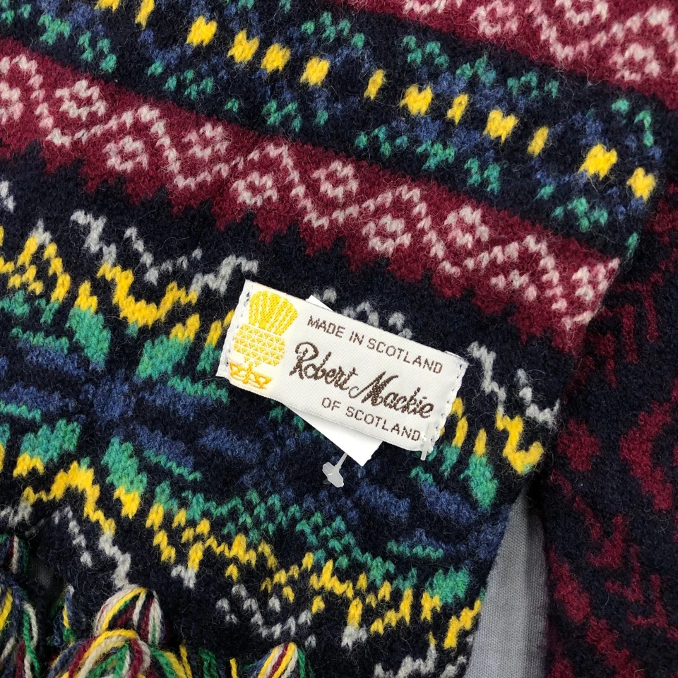 Bufanda de lana clásica de colección Robert Mackie punto acanalado silenciador invierno cuello bufandas Foto 4 de 4