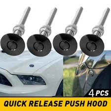 2pair Push Button Quick Release Hood Bonnet Pins Lock Clip Car Bumper Latch Kit