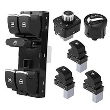 Driver Side Window Switch, Window Switch Passenger Side, 6Pcs Chrome
