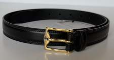 Gucci Men’s Rectangular Buckle Leather Belt Black 105/42 Italy 715600 NWT