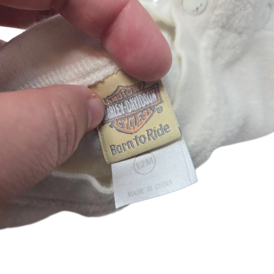 Y2K Harley Davidson Kids Outfit 12 Months Born To Ride Long Sleeve Pants - Image 3 of 4