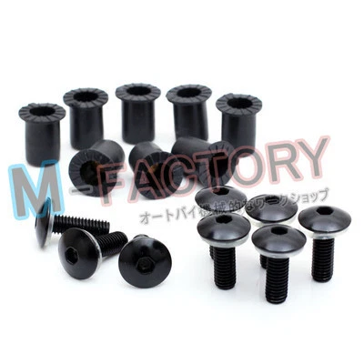 Black Windscreen Windshield bolts screws wellnut 8pcs for Honda CBR 600 1000 RR