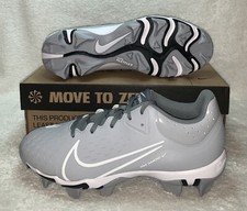 NIKE HYPERDIAMOND 4 KEYSTONE WOMEN'S SZ 9 SOFTBALL CLEATS GREY WHITE CZ5918 012