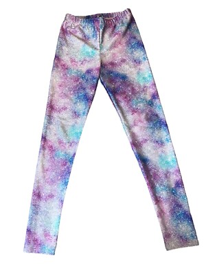 Pixie Lane Girls Hi Shine Glitter Print Leggings Size 11-12