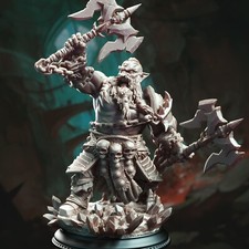 Korthart Dark Dwarf Berserker Barbarian Fighter Miniature  D D DnD
