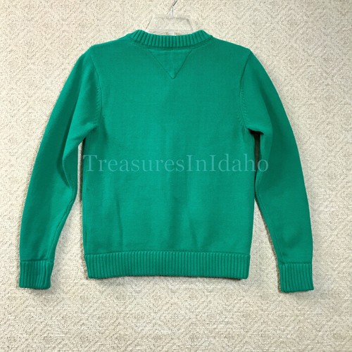 Vintage Tommy Hilfiger Youth Cardigan Sweater Green 100% Cotton L/G 12-14 - Picture 11 of 16