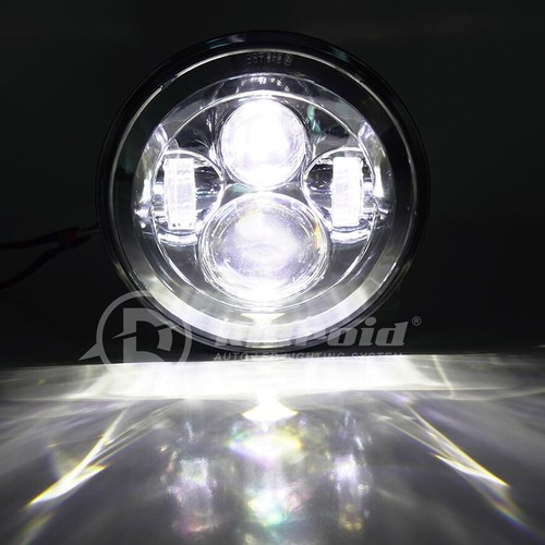 Paar 7 Zoll Runde Chrom LED Scheinwerfer Hi/Lo Beam für Classic Mini Austin Rover - Bild 12 von 13