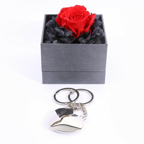 Rosenbox Flowerbox Blumenbox Echte Rote Rose + GRAVUR Muttertag Geschenk Frauen - Bild 10 von 11