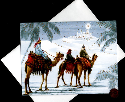 HTF Christmas Card Three Wise Men Bethlehem Camelsl Christmas - Greeting Card